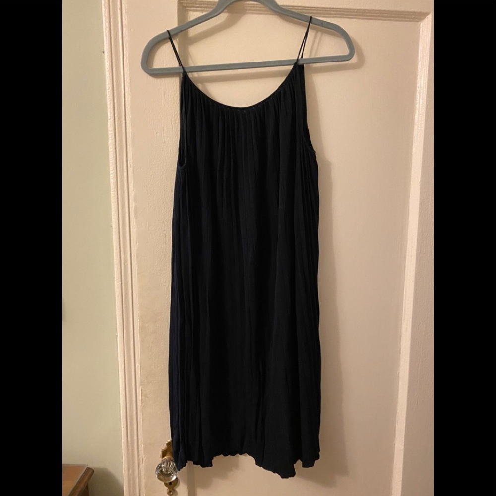 Blue pleated dress